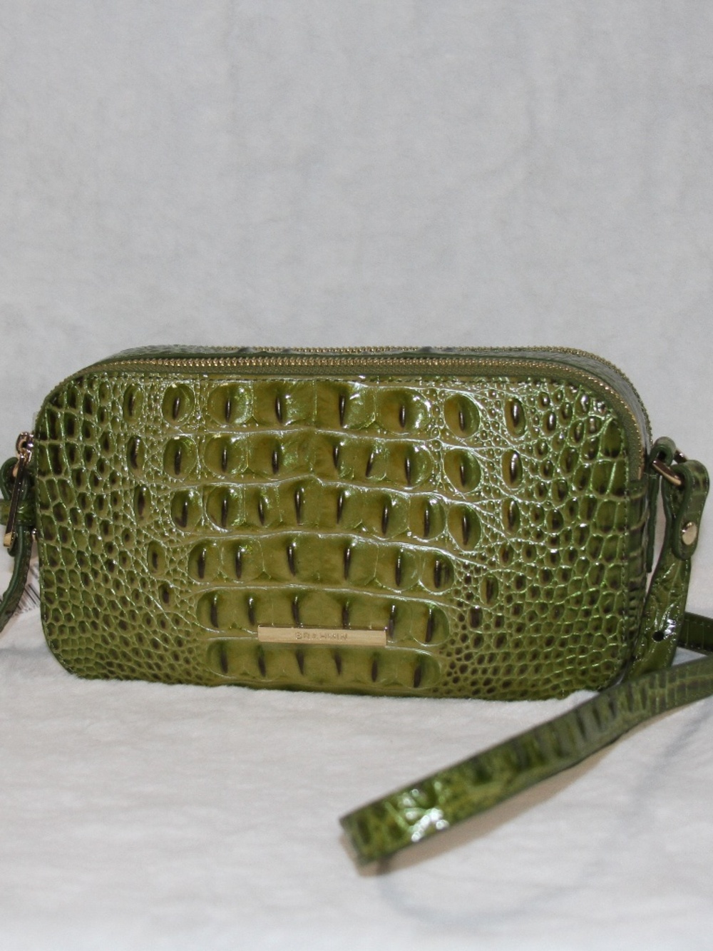 BRAHMIN Danica Olive Melbourne Ombre Leather Crossbody Bag Purse
